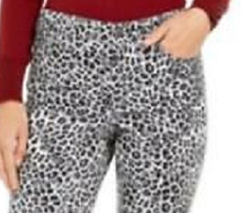Charter Club Women's Animal-Print Lexington Straight Leg Jeans White Size 6