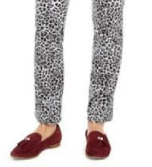 Charter Club Women's Animal-Print Lexington Straight Leg Jeans White Size 6