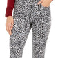Charter Club Women's Animal Print Lexington Straight Leg Jeans White Size 8