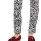 Charter Club Women's Animal Print Lexington Straight Leg Jeans White Size 8