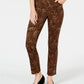 Charter Club Women's Lexington Animal Print Jeans Brown Size 28W