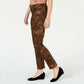 Charter Club Women's Lexington Animal Print Jeans Brown Size 28W