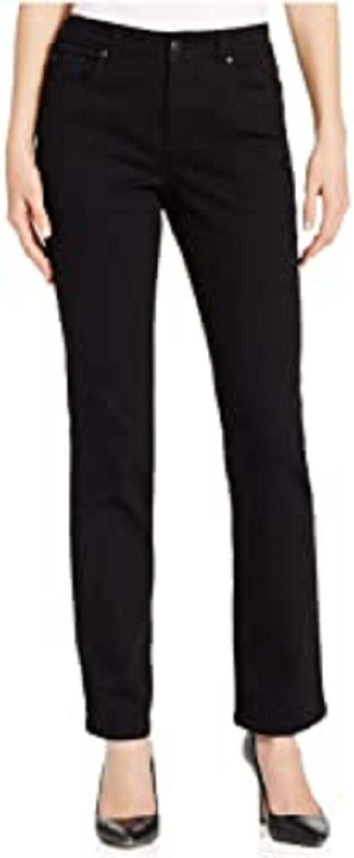 Charter Club Women's Knit Denim Straight Pull-On Leg Jeans Black Size 10