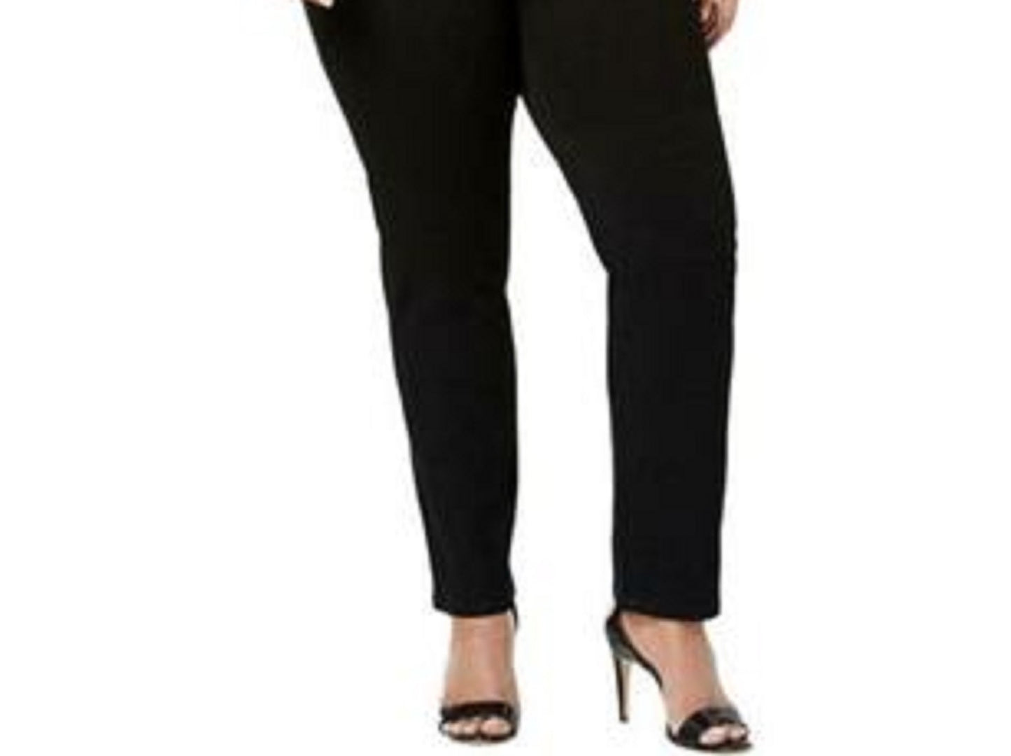 Charter Club Women's Knit Denim Straight Pull-On Leg Jeans Black Size 12