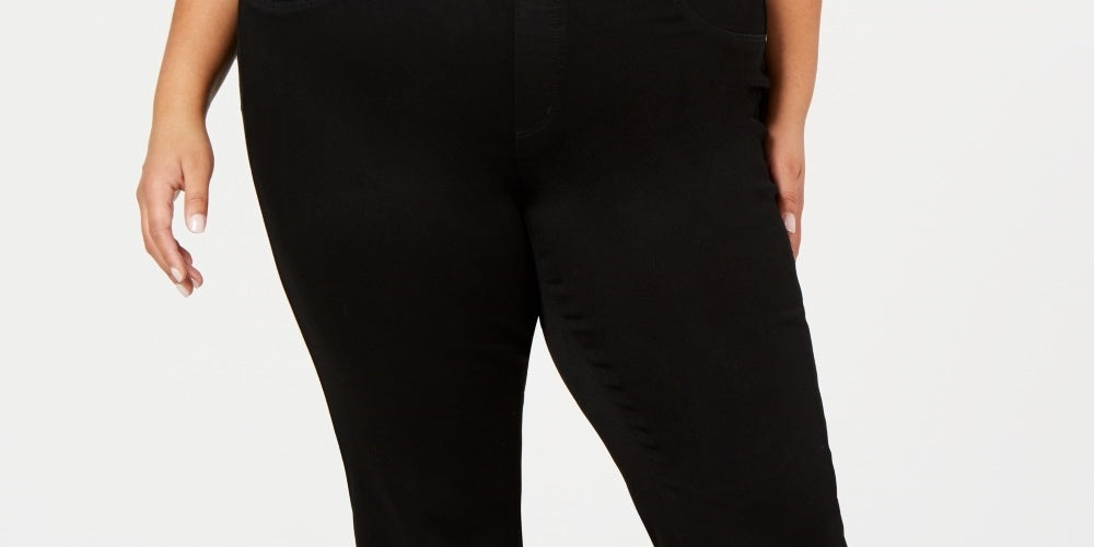 Charter Club Women's Straight Leg Pull On Jeans Black Size 26W