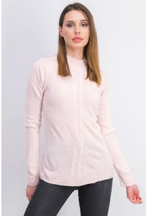 Karen Scott Women's Cable-Knit Crewneck Sweater Pink Size Petite Medium