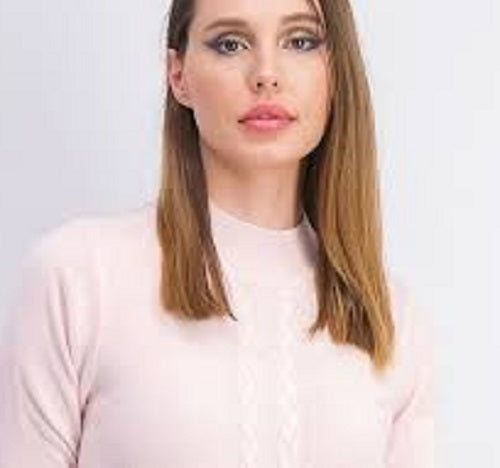 Karen Scott Women's Cable-Knit Crewneck Sweater Pink Size Petite Medium