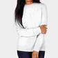 Karen Scott Women's Textured Solid Long Sleeve Crew Neck Sweater White Size Petite XL