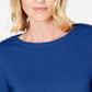 Karen Scott Women's Button-Shoulder Sweater Blue Size XX-Large