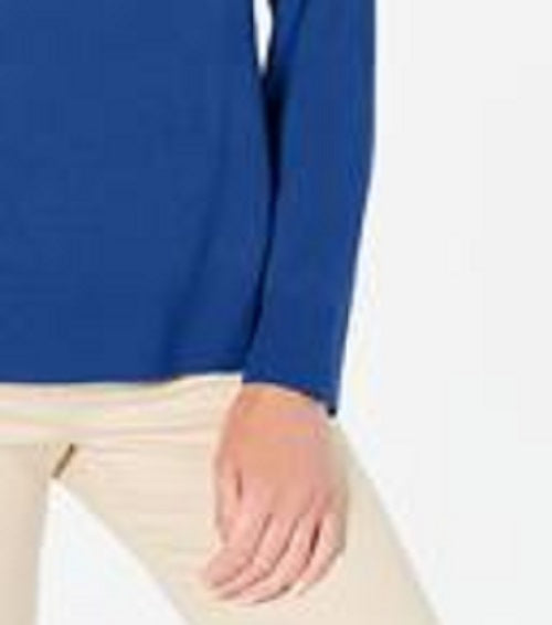 Karen Scott Women's Button-Shoulder Sweater Blue Size XX-Large