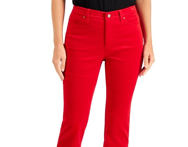 Charter Club Women's Lexington Corduroy Tummy Control Pants Red Size 12
