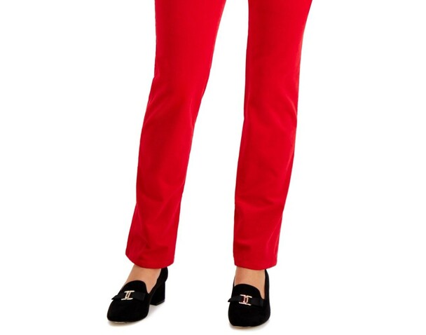 Charter Club Women's Lexington Corduroy Tummy Control Pants Red Size 12
