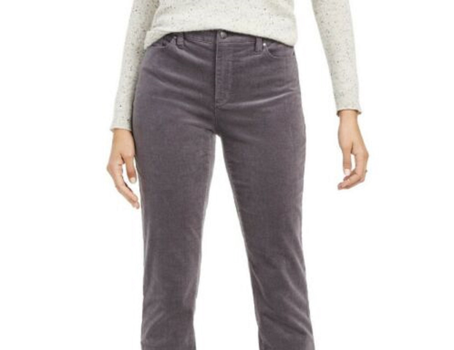Charter Club Women's Petite Lexington Straight Leg Corduroy Pants  Grey Size 2P