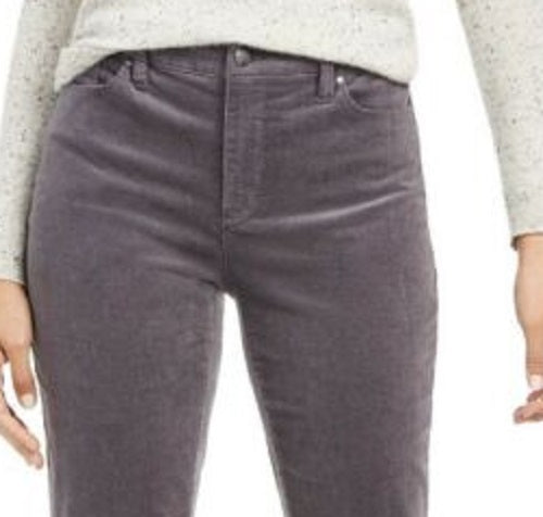 Charter Club Women's Lexington Straight-Leg Corduroy Pants Dark Gray Size 4 Petite