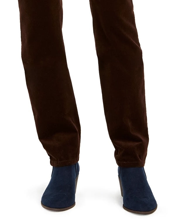 Charter Club Women's Lexington Straight-Leg Corduroy Pants Bright Red Size 10 Petite