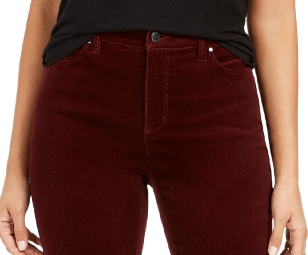 Charter Club Women's Lexington Straight-Leg Corduroy Pants Bright Red Size 2 Petite