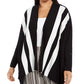 Alfani Women's Striped Open Front Cardigan Black Size Petite X-Large