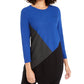 Alfani Women's Asymmetrical Colorblocked Sweater Blue Size XX-Large