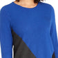 Alfani Women's Asymmetrical Colorblocked Sweater Blue Size XX-Large