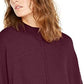 Alfani Women's Faux-Fur-Cuff Poncho Dark Red Size Large