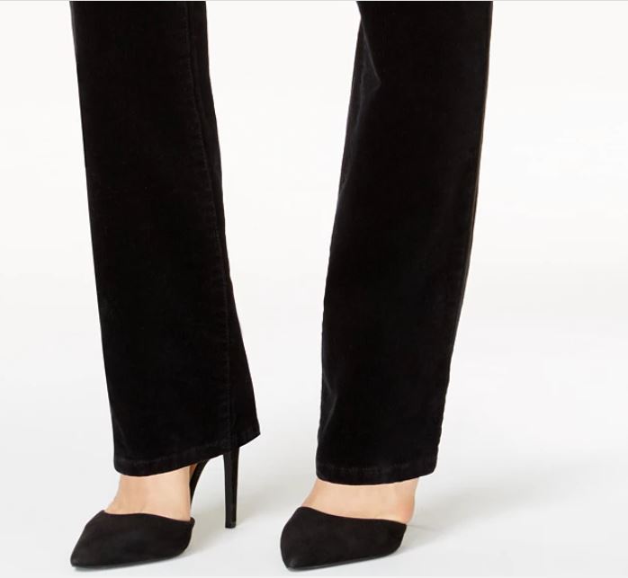 Charter Club Women's Lexington Corduroy Tummy Control Pants Black Size 10