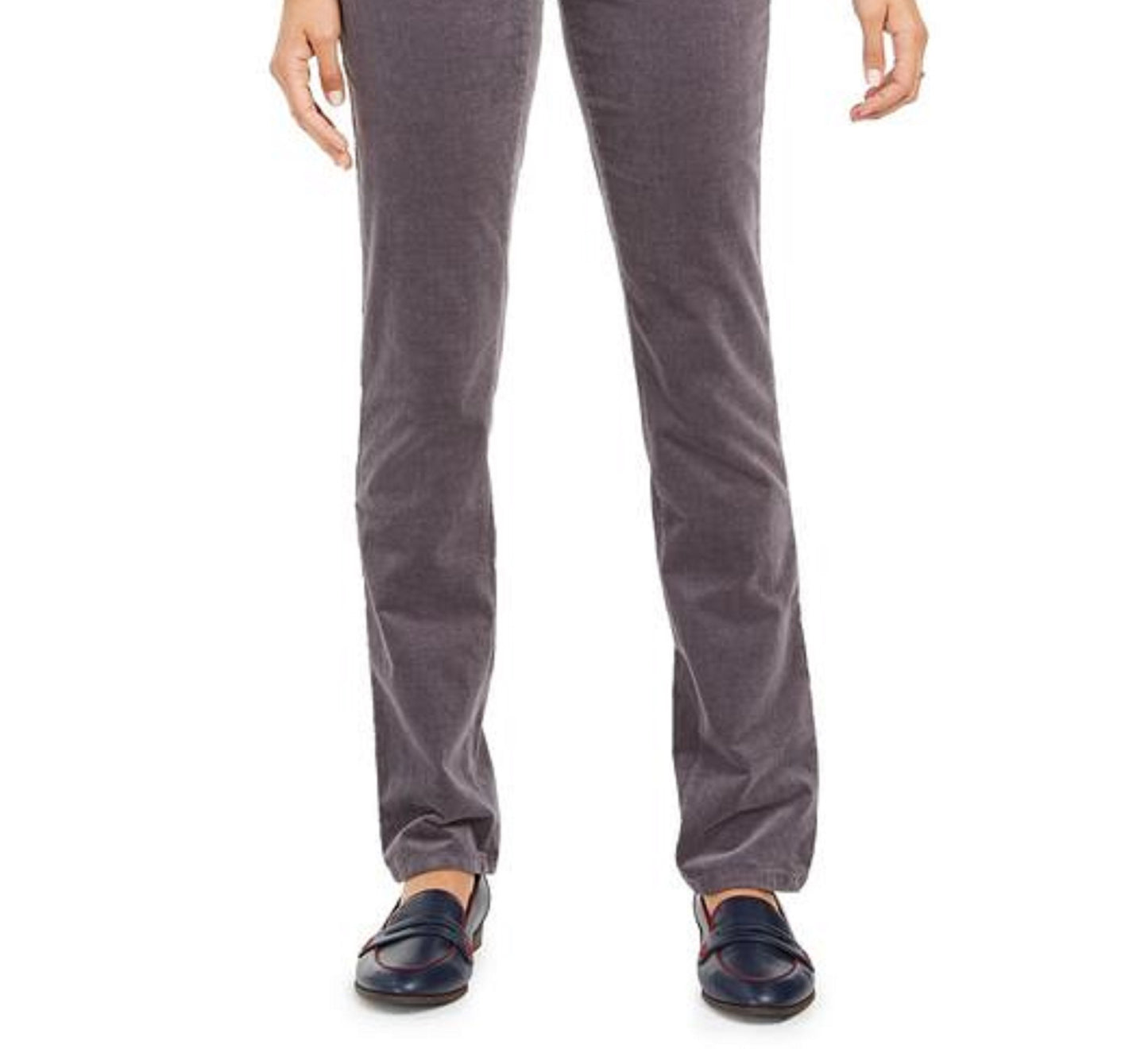 Charter Club Women's Petite Lexington Tummy-Control Corduroy Pants Dark Gray Size 14X4