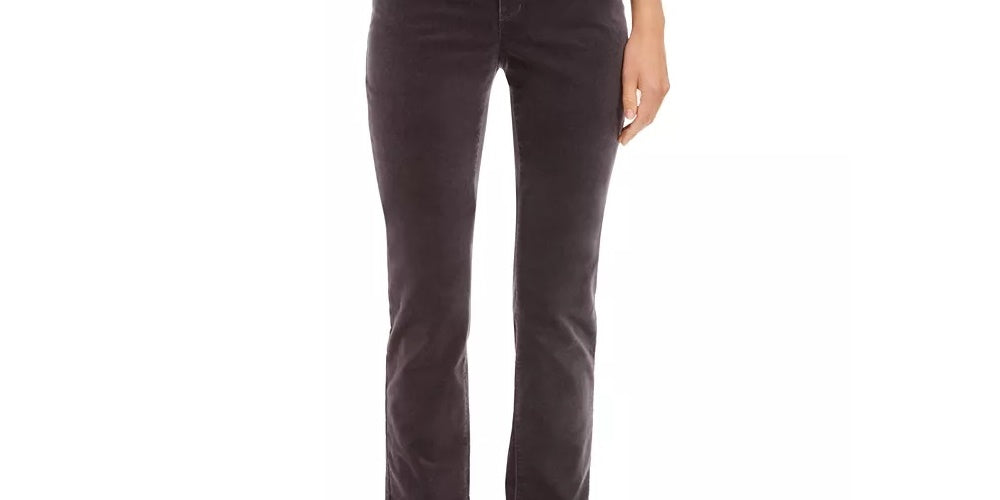 Charter Club Women's Lexington Velveteen Tummy-Control Straight Leg Jeans Dark Gray Size 4