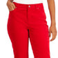 Charter Club Women's Lexington Velveteen Tummy-Control Straight Leg Jeans Red Size 4