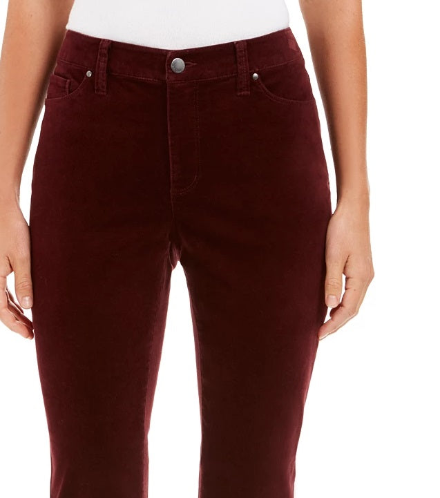 Charter Club Women's Lexington Velveteen Straight-Leg Jeans Bright Red Size 10 Petite