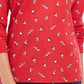 Karen Scott Women's Skiing Penguins Printed Mock Neck Top Red Size X-Small