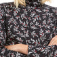Karen Scott Women's Printed Turtleneck Top Black Size Large