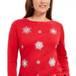Karen Scott Women's Embellished Snowflake Top Bright Red Size Medium
