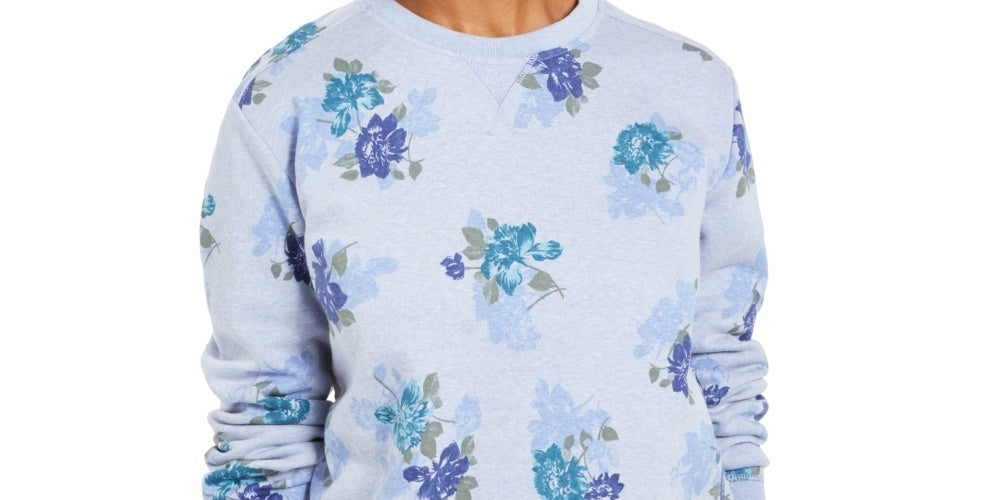 Karen Scott Women's Floral-Print Sweatshirt Blue Size Small
