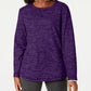 Karen Scott Women's Sport Space-Dye Microfleece Top Purple Size Small