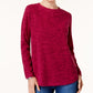 Karen Scott Women's Marled Sweatshirt  Purple Size Petite Medium