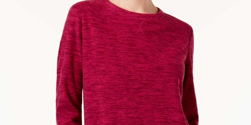 Karen Scott Women's Marled Sweatshirt  Purple Size Petite Medium