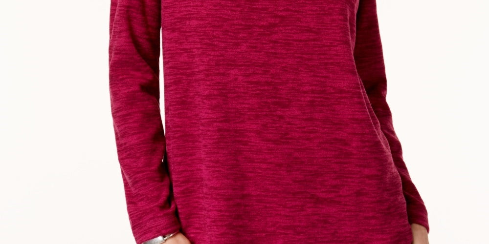 Karen Scott Women's Marled Sweatshirt  Purple Size Petite Medium