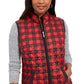 Karen Scott Women's Sport Plaid Puffer Vest  Bright Red Size X-Small