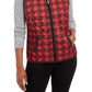 Karen Scott Women's Sport Plaid Puffer Vest  Bright Red Size X-Small