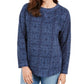 Karen Scott Women's Sport Printed Microfleece Top Blue Size X-Small