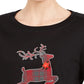 Karen Scott Women's Black Printed Long Sleeve Crew Neck T-Shirt Top Black Size Medium