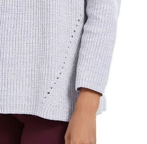 Style & Co Women's Pointelle-Knit Sweater Gray Size Small