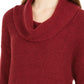 Style & Co Women's Cowl-Neck Sweater Dark Red Size Large