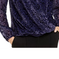 Alfani Women's Printed Burnout Surplice Top Purple Size Medium