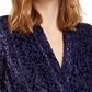 Alfani Women's Velvet Burnout Blouse Purple Size Petite Small
