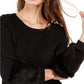 Alfani Women's Faux-Suede & Faux-Fur Top Black Size Medium