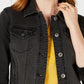 Style & Co Women's Denim Jacket Black Size Petite Medium
