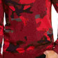 Alfani Men's Abstract Jacquard Crewneck Sweater Red Size XX-Large