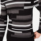 Alfani Men's Textured Striped V Neck Sweater Black Size Large