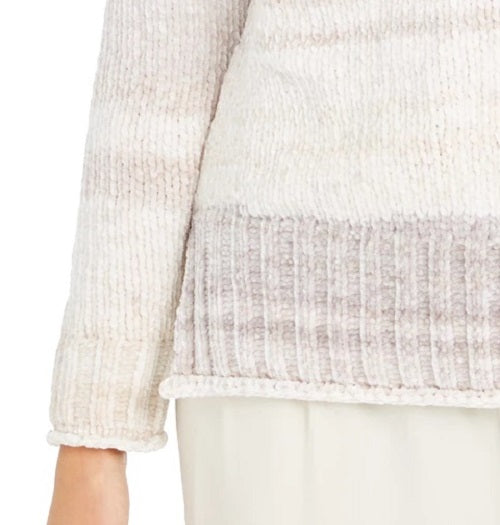 Style & Co Women's Chenille Space-Dyed Sweater White Size Small